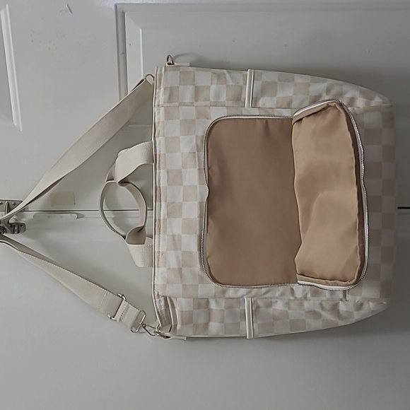 Cooler insulated Lg Bag Shell Checker Tote Adjustable Strap Zip & Pockets A/N - Picture 8 of 8